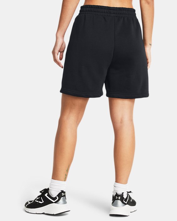 Women's UA Icon Fleece Boyfriend Shorts, Black, pdpMainDesktop image number 1